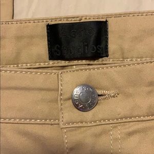 Acne Studios Satin Camel 5 Pocket Skinny Pants 30